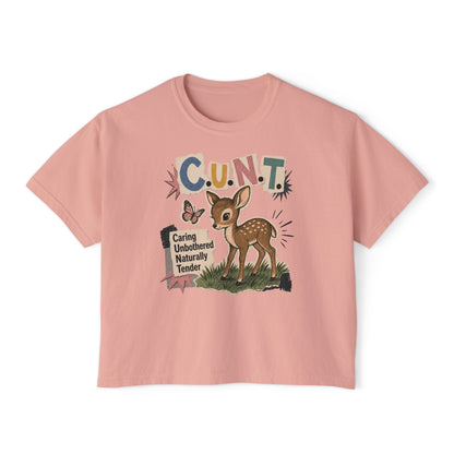 CUNT Deer Shirt Womens Oversized Boxy Comfort Colors 3023CL