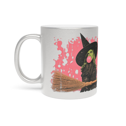 Funny Witch Silver and Pink 11 oz Ceramic Mug