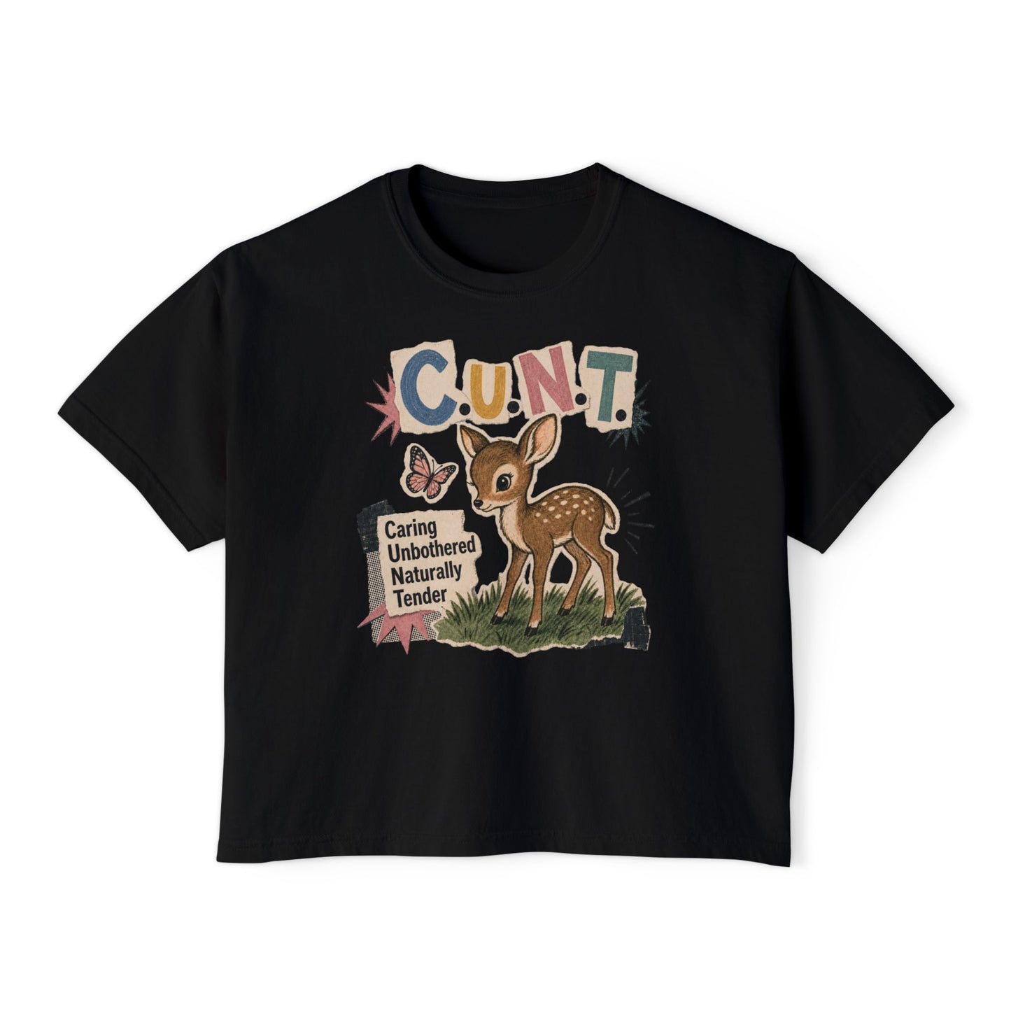 CUNT Deer Shirt Womens Oversized Boxy Comfort Colors 3023CL