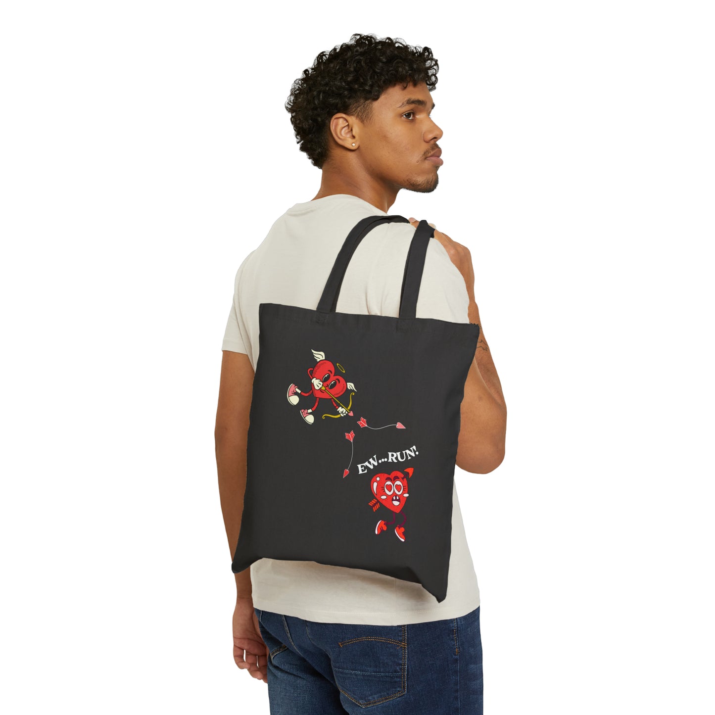 Ew Run Anti-Valentines Cotton Canvas Tote Bag
