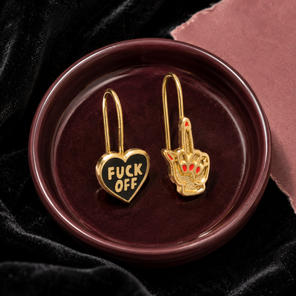 Rose Fuck Off in Style Collection | Ring, Hairpin & Earrings | Gift Packaging Included