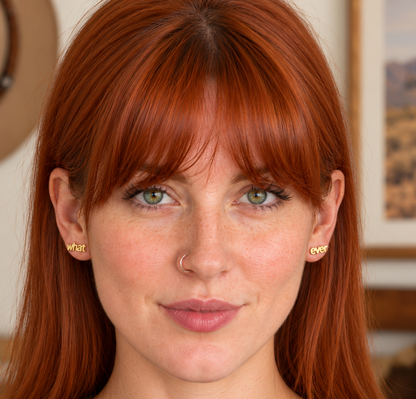 Whatever Stud Earrings in Gold or Silver | Gift Packaging Included