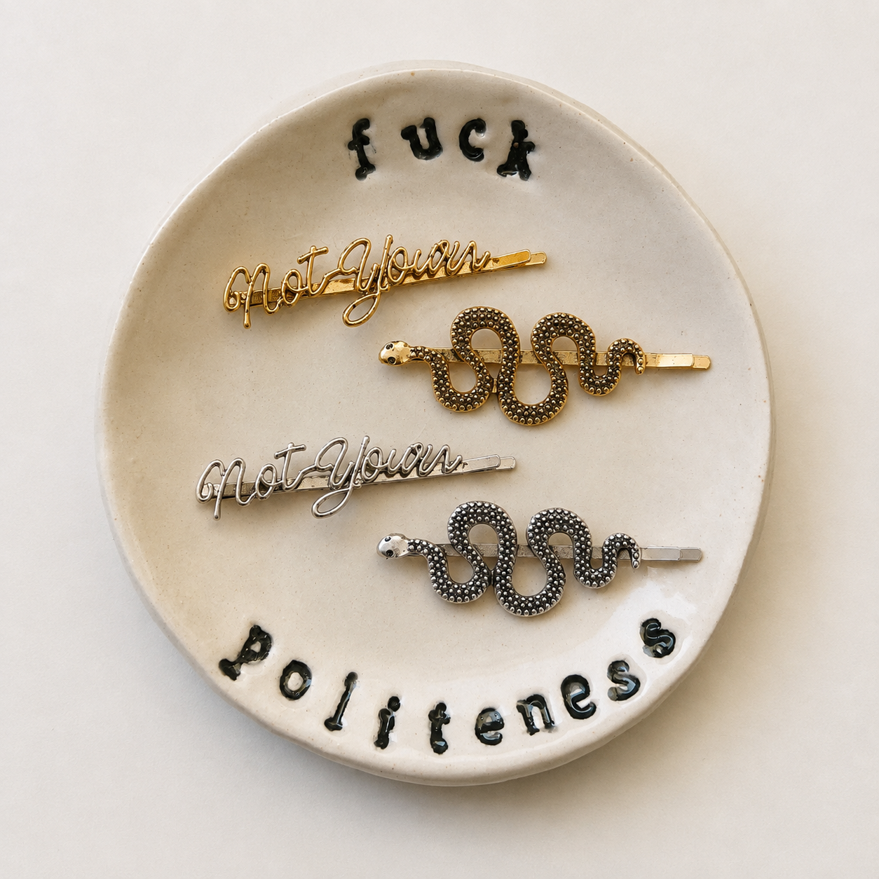 Not Yours Snake Hair Clip Set
