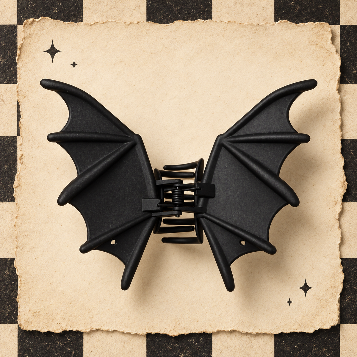 Halloween Hair Claw Clips | Bat, Spiderweb, Heart & Spell Book with Gift Packaging