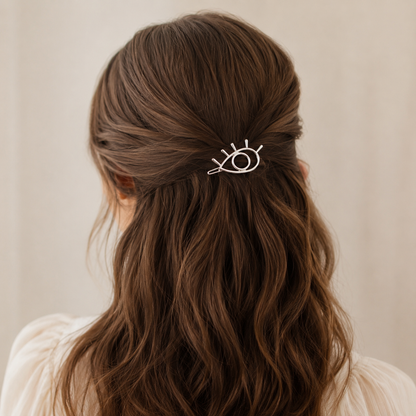 All Eyes on You Hair Clip | Gold or Silver Celestial Eye Barrette Gift Packaging & CWS Sticker Included