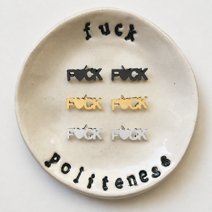 FUCK Heart Stud Earrings