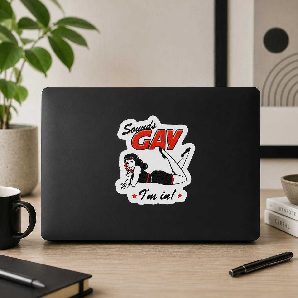 Sounds Gay I’m In Sticker – Retro Pin-Up Girl LGBTQ+ Pride Vinyl Decal |