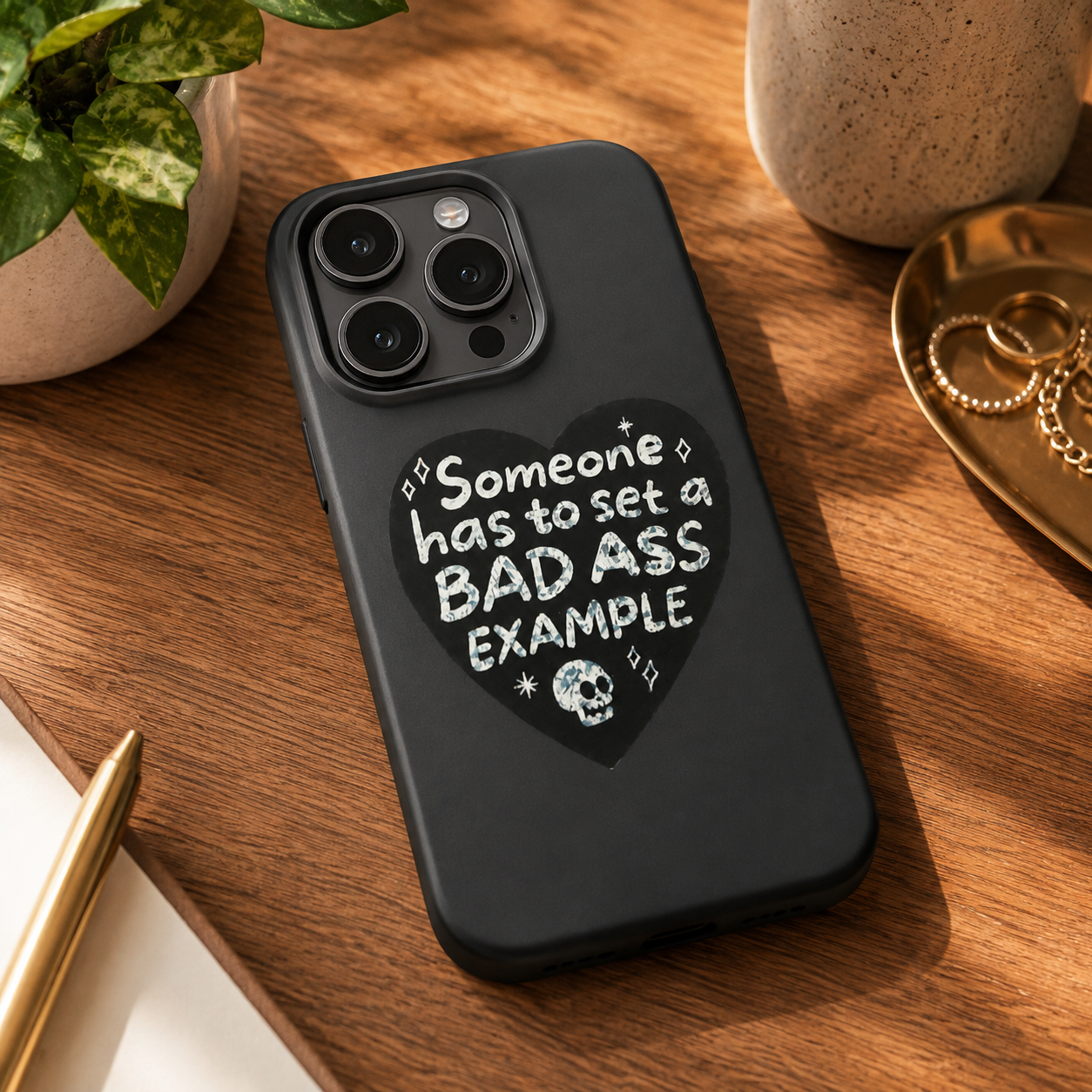 Bad Ass Example Black Heart Sticker