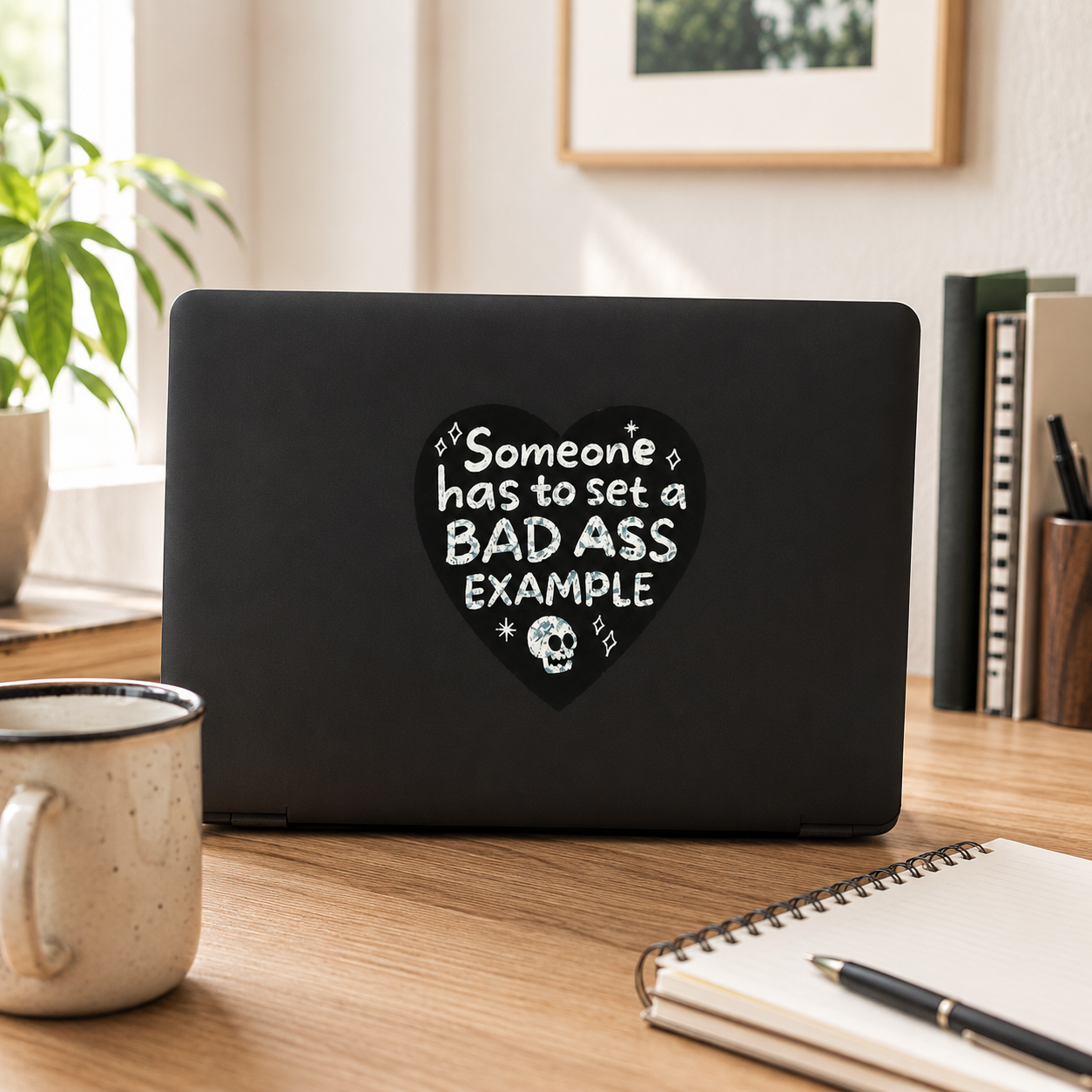 Bad Ass Example Black Heart Sticker
