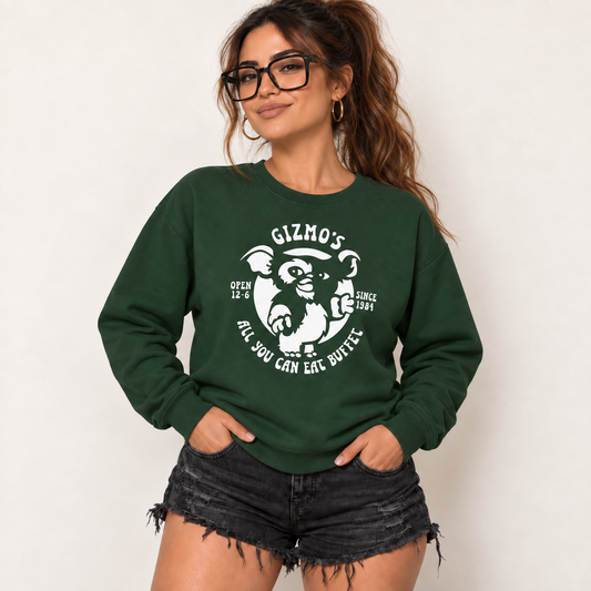 Retro Gizmo's All You Can Eat Buffet Gildan 18000 Unisex Sweatshirt - 6 Colors