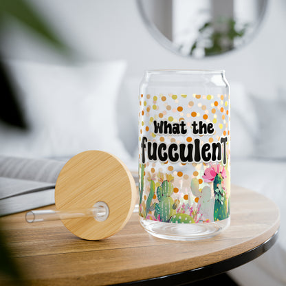16oz Fucculent Glass: Quirky Plant Lover's Delight | BPA-Free Libby Glassware