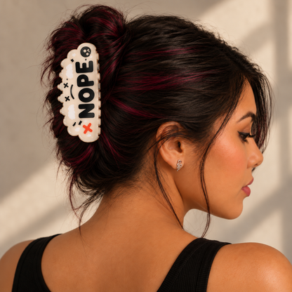 Funny Double-Sided Claw Hair Clips | NOPE, NOT TODAY & HOT MESS | Gift Packaging Included