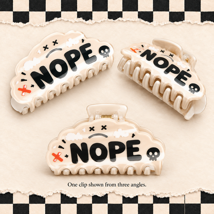 Funny Double-Sided Claw Hair Clips | NOPE, NOT TODAY & HOT MESS | Gift Packaging Included