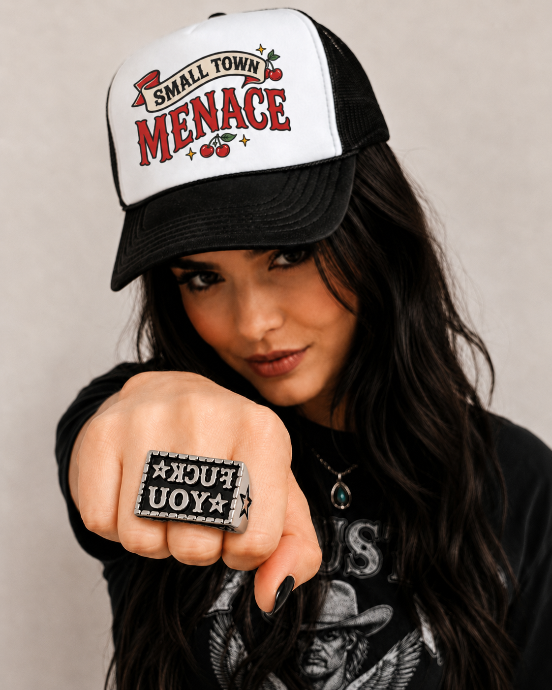 Fuck You Statement Reverse Text Ring