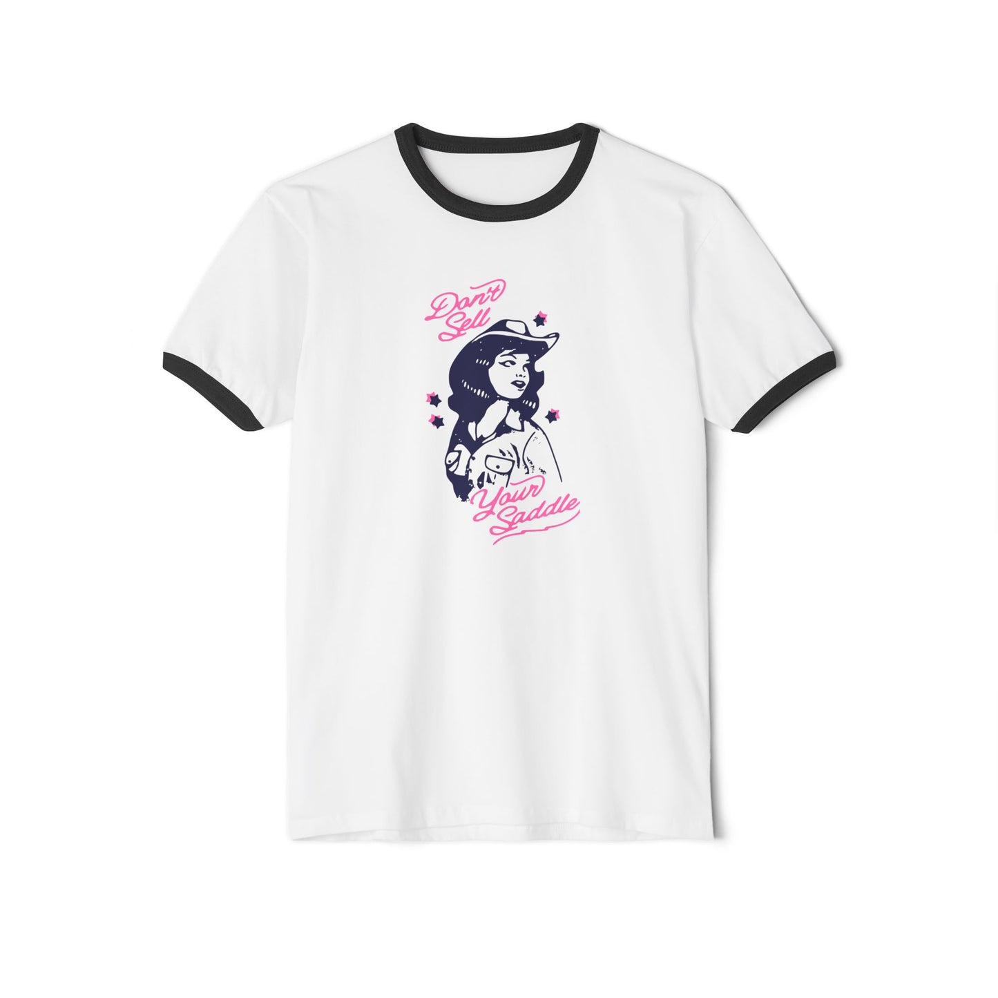 Vintage 'Don't Sell Your Saddle' Ringer T-Shirt | Cowboy Western Tee, Unisex Shirt, Retro Graphic Top, Country Music Fan Gift, Gift for