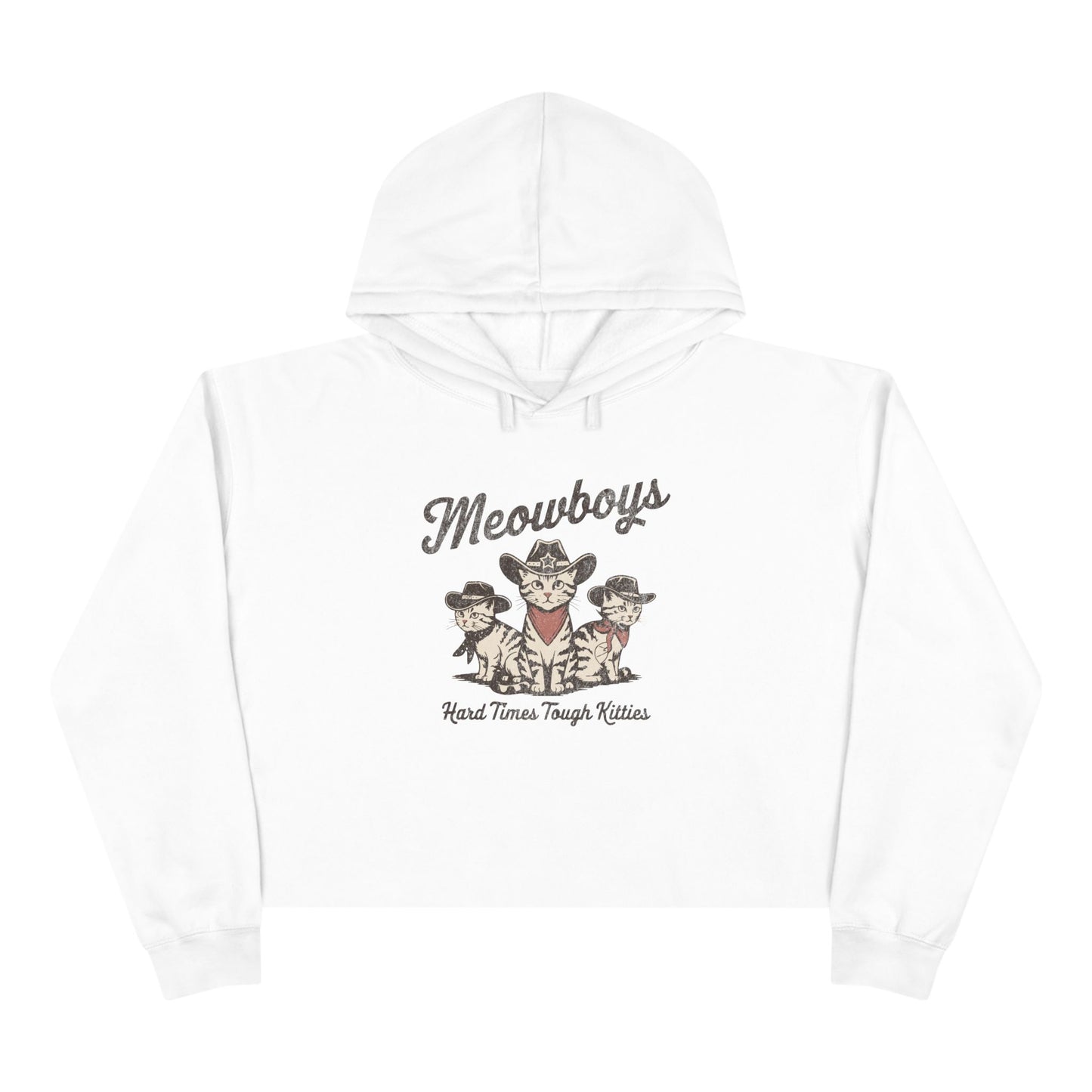 Meowboys Women's Crop Hoodie - Stylish & Comfy Cat Lover's Apparel