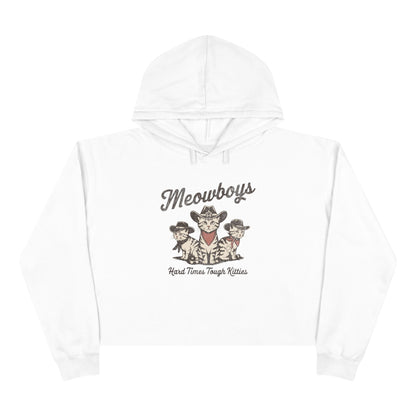 Meowboys Women's Crop Hoodie - Stylish & Comfy Cat Lover's Apparel