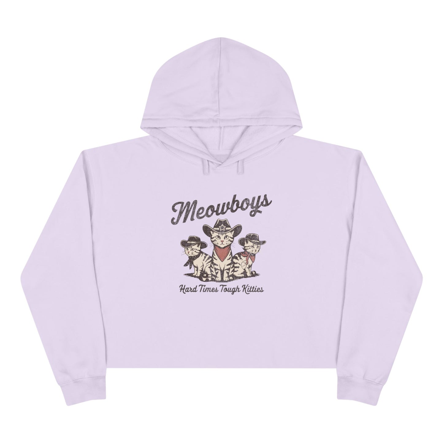 Meowboys Women's Crop Hoodie - Stylish & Comfy Cat Lover's Apparel