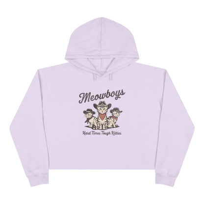 Meowboys Women's Crop Hoodie - Stylish & Comfy Cat Lover's Apparel