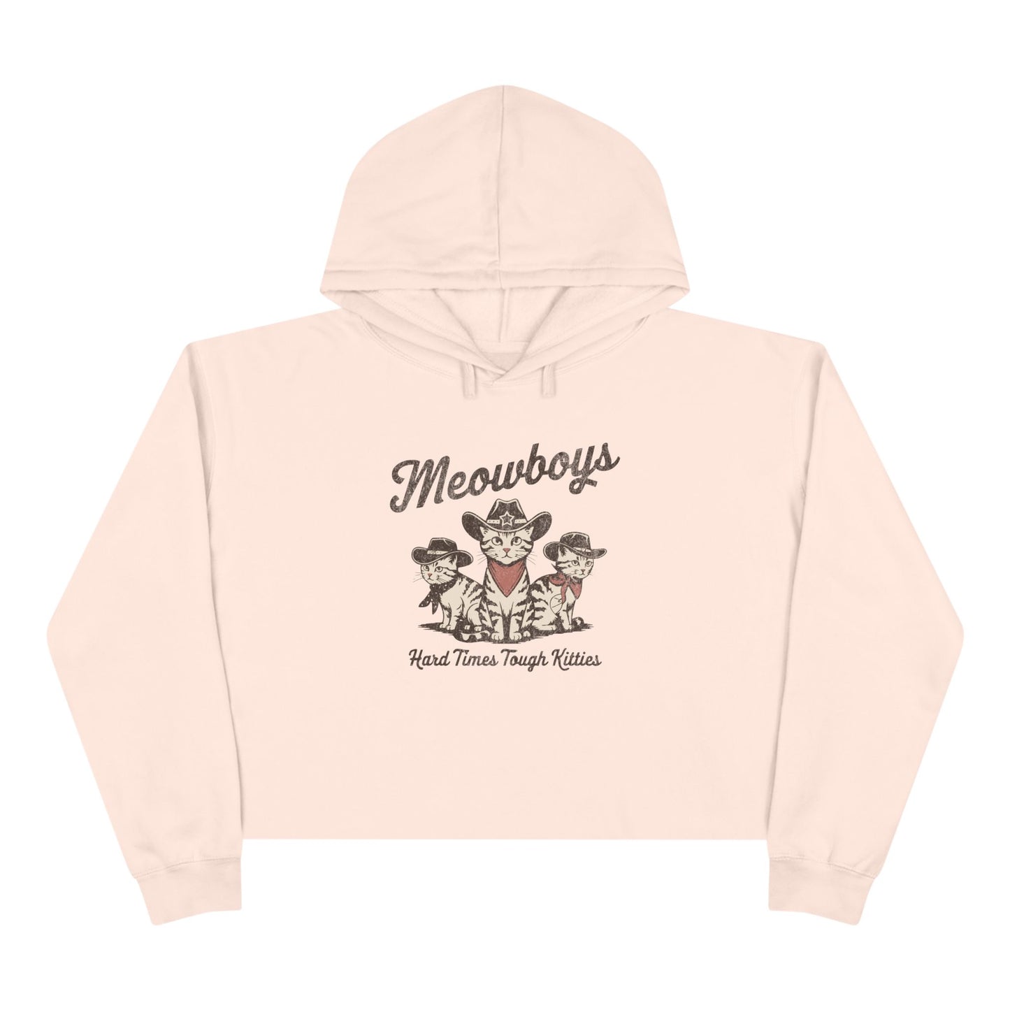 Meowboys Women's Crop Hoodie - Stylish & Comfy Cat Lover's Apparel