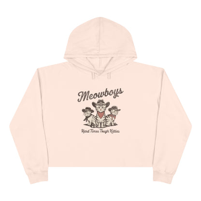 Meowboys Women's Crop Hoodie - Stylish & Comfy Cat Lover's Apparel