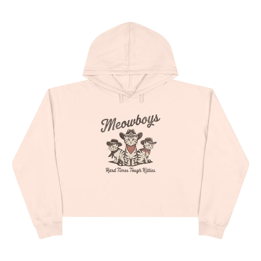 Meowboys Women's Crop Hoodie - Stylish & Comfy Cat Lover's Apparel