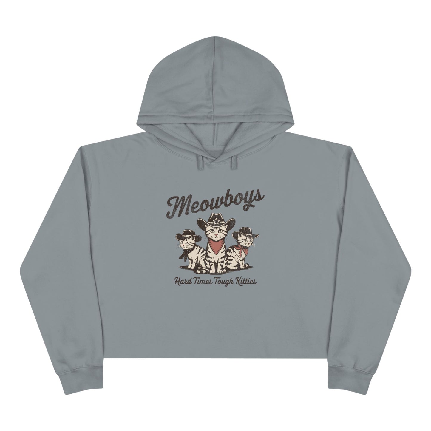 Meowboys Women's Crop Hoodie - Stylish & Comfy Cat Lover's Apparel