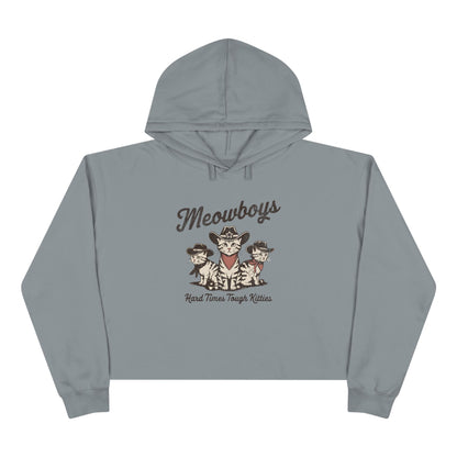 Meowboys Women's Crop Hoodie - Stylish & Comfy Cat Lover's Apparel