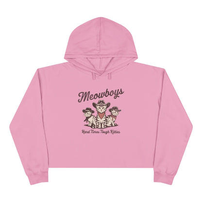 Meowboys Women's Crop Hoodie - Stylish & Comfy Cat Lover's Apparel