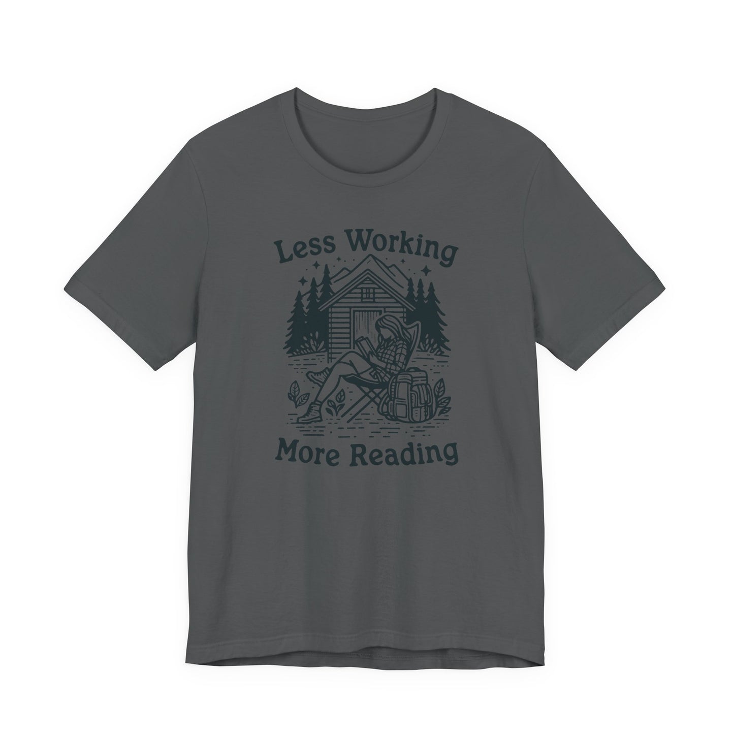 Unlock Adventure: Retro Tee in 6 Colors | Less Working More Reading Design for Camp & Outdoor Enthusiasts