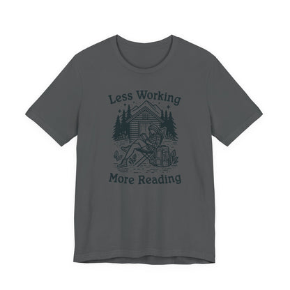 Unlock Adventure: Retro Tee in 6 Colors | Less Working More Reading Design for Camp & Outdoor Enthusiasts