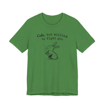 Adorable Bunny with Attitude: Cute but Willing to Fight You Jersey Tee