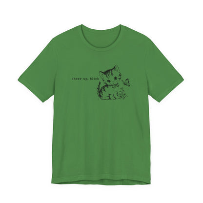 Unisex Bella Canvas T-Shirt with Kitten & "Cheer Up, Bitch" Design - 6 Colors