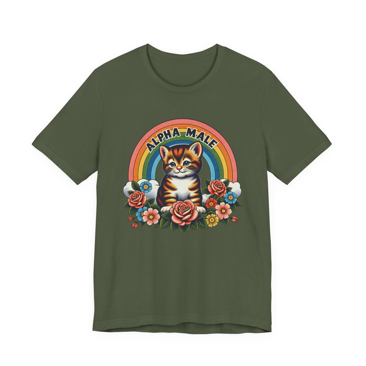 Alpha Male: Sarcastic Fun with an Adorable Kitten Unisex Jersey Short Sleeve Tee