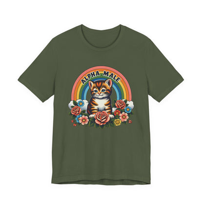 Alpha Male: Sarcastic Fun with an Adorable Kitten Unisex Jersey Short Sleeve Tee
