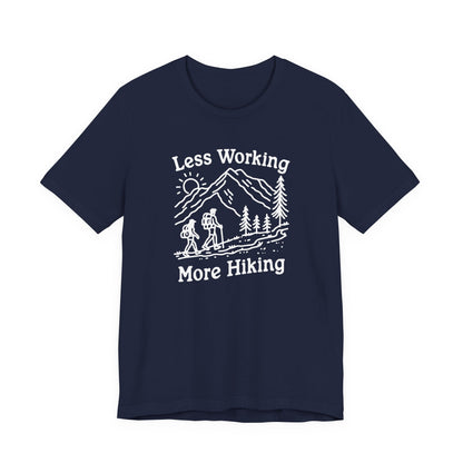 Discover Adventure in Style: Bella Canvas 3001 T-Shirt 7 Colors - Less Working More Hiking Design