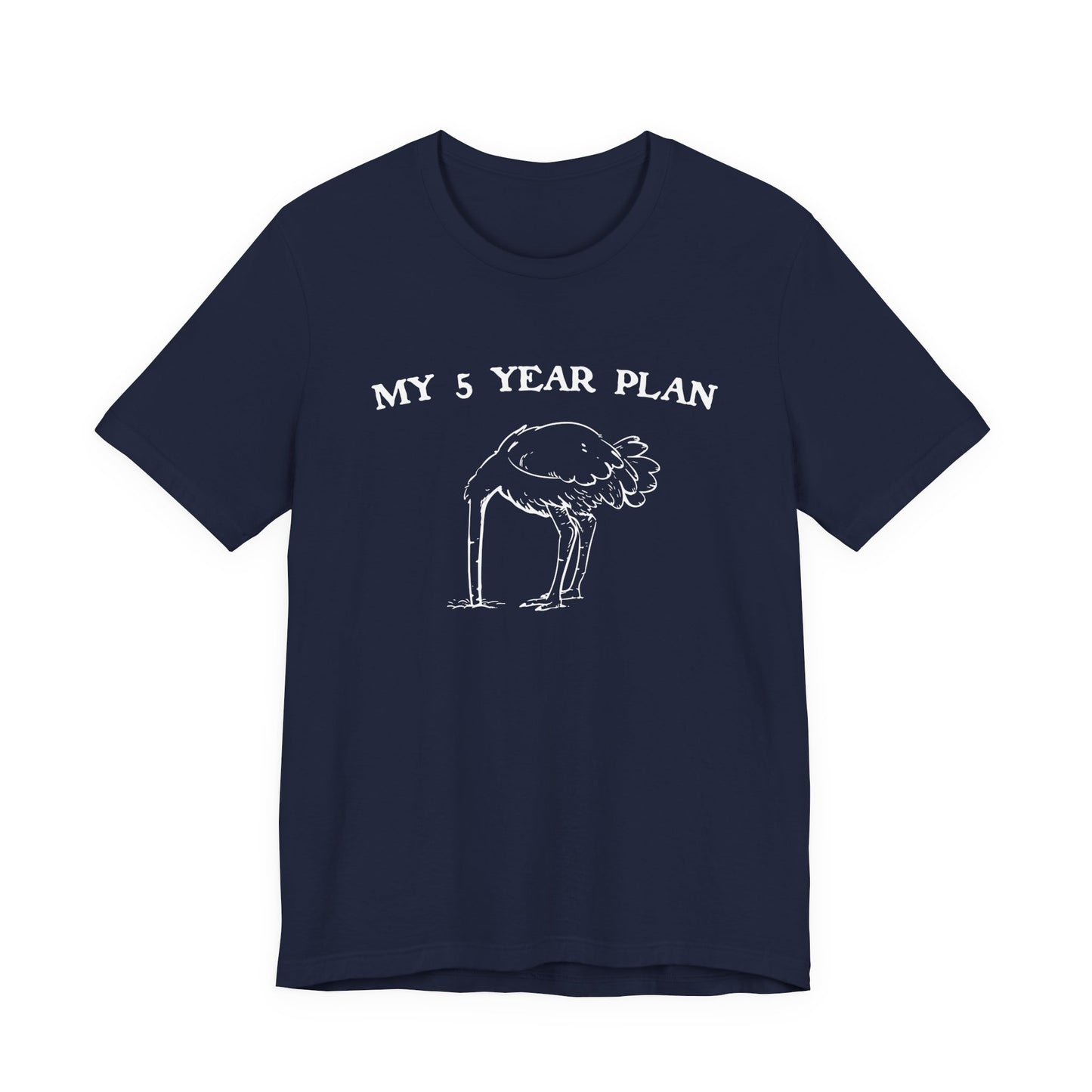 Vintage 90's Style Funny Ostrich 'My 5 Year Plan' Meme T-Shirt - Bella Canvas 3001 Collection"