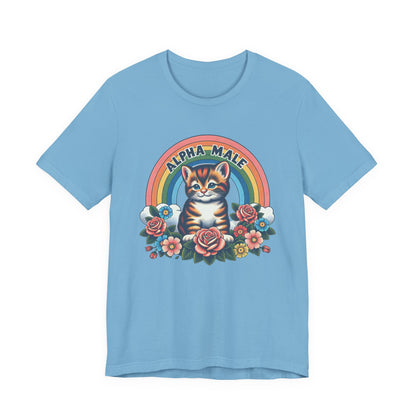 Alpha Male: Sarcastic Fun with an Adorable Kitten Unisex Jersey Short Sleeve Tee