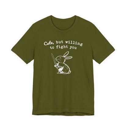 Adorable Bunny with Attitude: Cute but Willing to Fight You Jersey Tee
