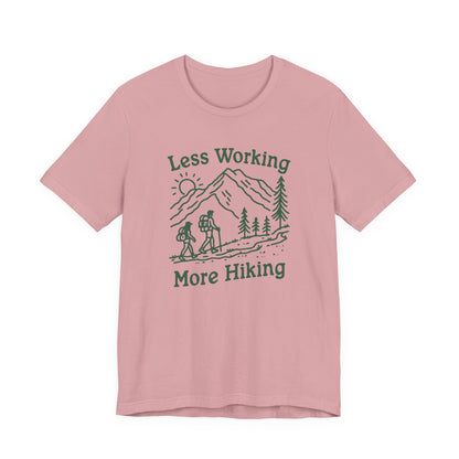 Discover Adventure in Style: Bella Canvas 3001 T-Shirt 7 Colors - Less Working More Hiking Design