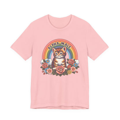 Alpha Male: Sarcastic Fun with an Adorable Kitten Unisex Jersey Short Sleeve Tee