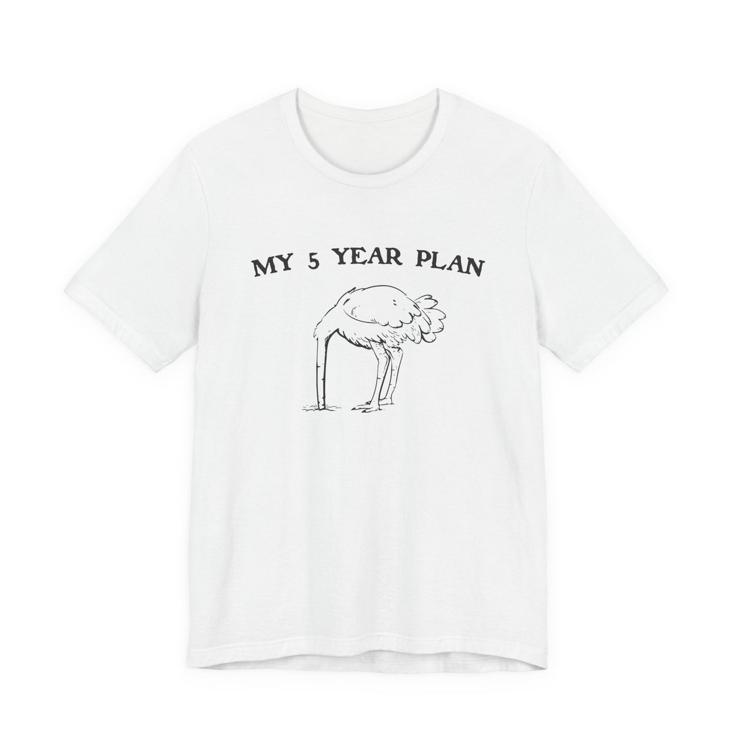 Vintage 90's Style Funny Ostrich 'My 5 Year Plan' Meme T-Shirt - Bella Canvas 3001 Collection"