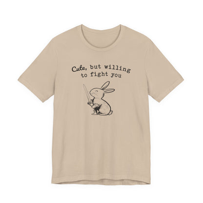 Adorable Bunny with Attitude: Cute but Willing to Fight You Jersey Tee