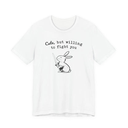 Adorable Bunny with Attitude: Cute but Willing to Fight You Jersey Tee