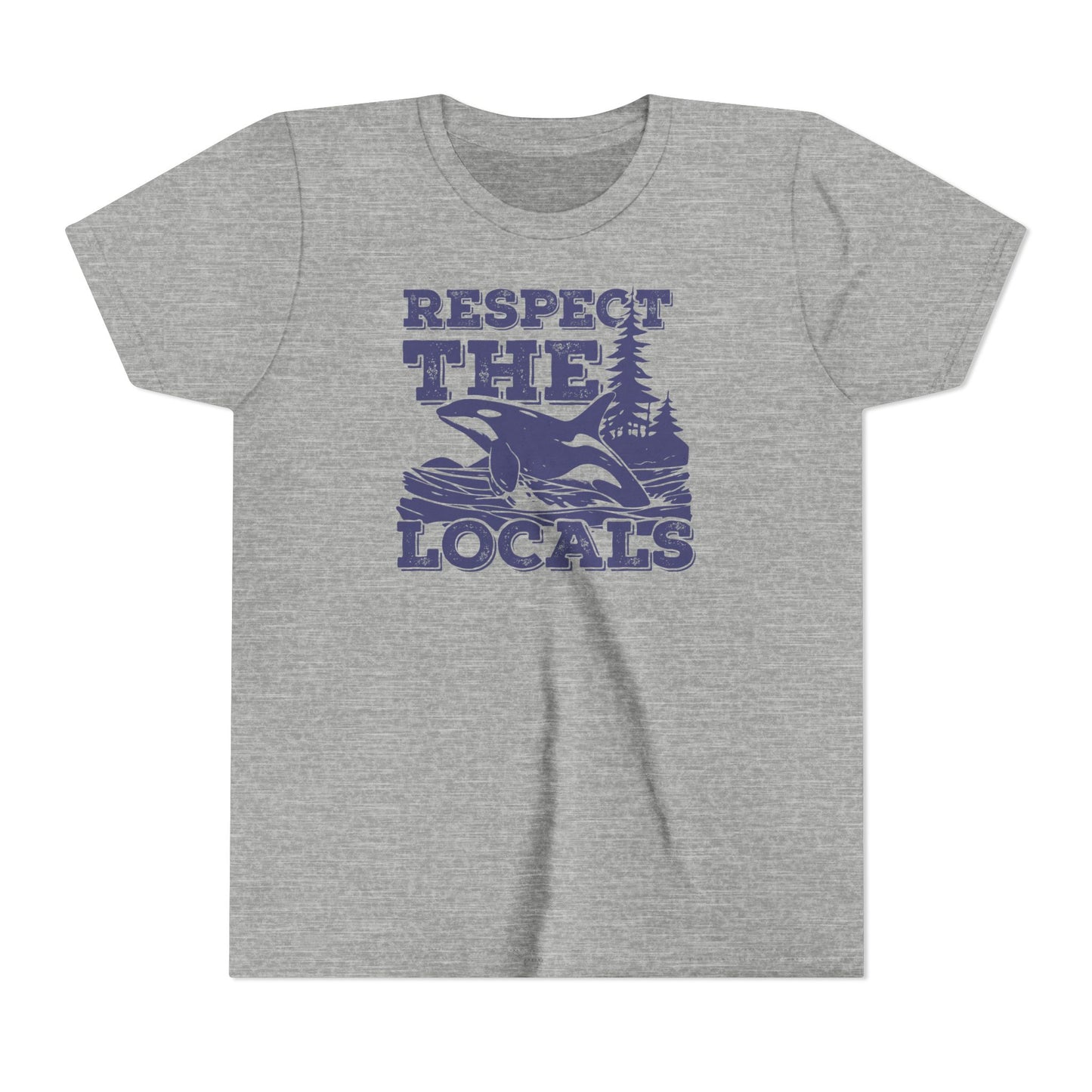 Respect the Locals Orca Design Youth Kids T-Shirt-Back-to-School for Ocean Lovers