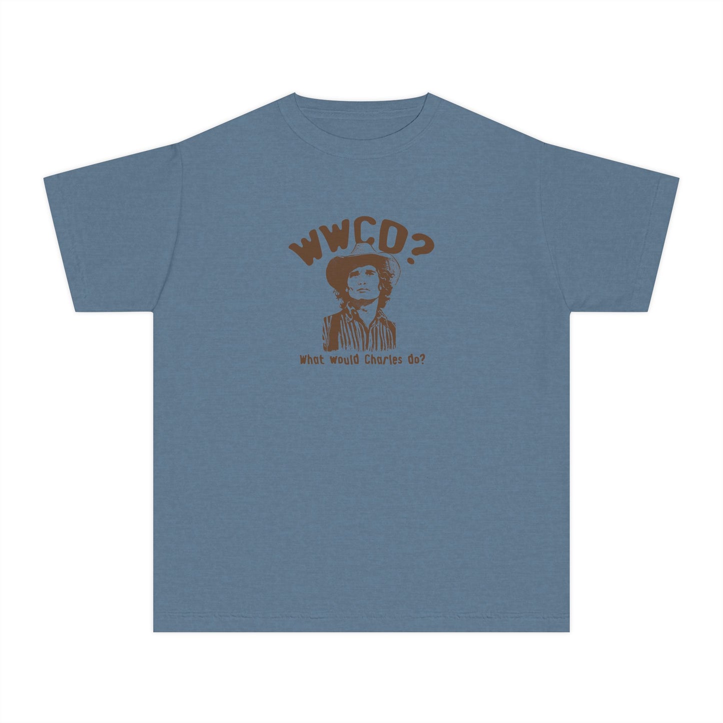 Comfort Colors Youth Tee - WWCO? What Would Charles Do? Little House on The Prairie Retro Graphic T-Shirt
