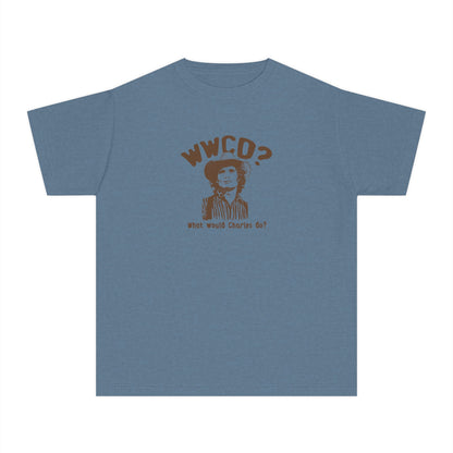 Comfort Colors Youth Tee - WWCO? What Would Charles Do? Little House on The Prairie Retro Graphic T-Shirt