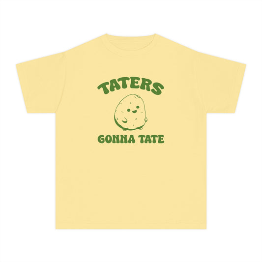Taters Gonna Tate Youth Midweight Shirt - Cute Potato Design in 5 Comfort Colors