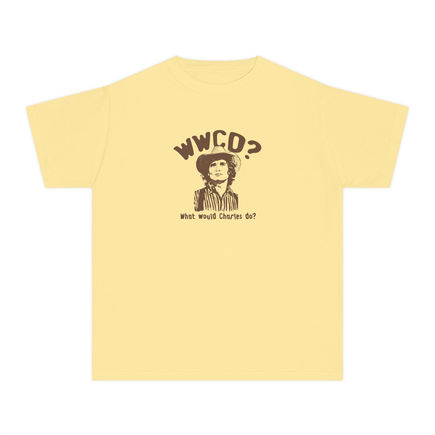 Comfort Colors Youth Tee - WWCO? What Would Charles Do? Little House on The Prairie Retro Graphic T-Shirt
