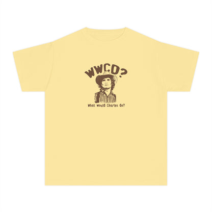 Comfort Colors Youth Tee - WWCO? What Would Charles Do? Little House on The Prairie Retro Graphic T-Shirt